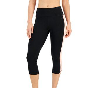 NWT ID Ideology Womens Cropped Colorblock Leggings Black Size 1X $50 B339